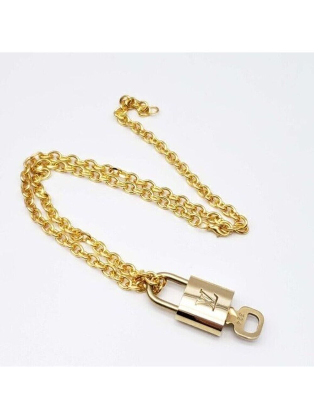 Authentic Louis Vuitton Lock & Key with Unbranded Gold Plated Chain Necklace - Picture 8 of 8